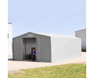TOOLPORT Outlander 8x12 m hangar, PRIMEtex 2300, H. 4 m avec porte coulissante, gris, sans statique - (80021)