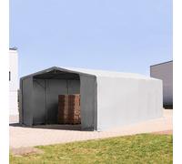TOOLPORT Outlander 8x12 m hangar, PRIMEtex 2300, H. 4 m avec portes à fermeture éclair, gris, avec statique (type de sol : béton) - (94230)