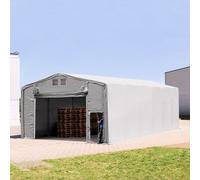 TOOLPORT Outlander 8x12 m hangar, PRIMEtex 2300, H. 4m avec porte actionnée par traction, gris, sans statique - (80020)
