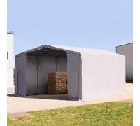 TOOLPORT Outlander 8x8 m hangar, PRIMEtex 2300, H. 4 m avec portes à fermeture éclair, gris, avec statique (type de sol : terre) - (93993)