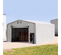 TOOLPORT Outlander 8x8 m hangar, PRIMEtex 2300, H. 4m avec porte actionnée par traction, gris, avec statique (type de sol : terre) - (93994)