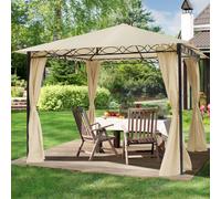 TOOLPORT Paradise 3x3 m Tonnelle de jardin, acier, toit souple, champagne - (300109)