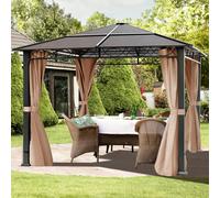 TOOLPORT Paradise 3x3 m, Tonnelle de jardin, Paradise Deluxe, taupe - (300117)