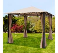 TOOLPORT Paradise 3x3 m, Tonnelle de jardin, Paradise Premium, taupe - (300115)