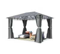 TOOLPORT Sunset 3x4 m Tonnelle de jardin, Aluminium, toit rigide, mid grey - (300675)