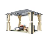 TOOLPORT Sunset 3x4 m Tonnelle de jardin, Aluminium, toit rigide, champagne - (300678)
