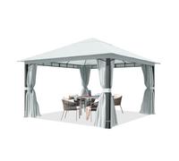 TOOLPORT Sunset 4x4 m Tonnelle de jardin, Aluminium, toit souple, gris perle - (300687)