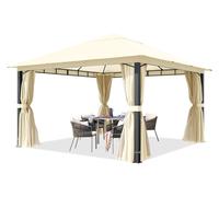 TOOLPORT Sunset 4x4 m Tonnelle de jardin, Aluminium, toit souple, champagne - (300686)