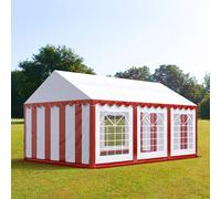 TOOLPORT PRO 4x6 m tente de réception, PVC 700, H. 2 m, rouge-blanc - (6097)