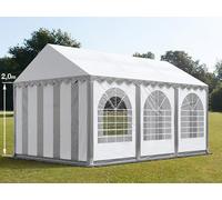 TOOLPORT PRO 4x6 m tente de réception, PVC 800, H. 2 m, gris-blanc - (5369)