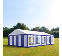 TOOLPORT PRO 5x10 m tente de réception, PVC 700, H. 2 m, bleu-blanc - (6168)