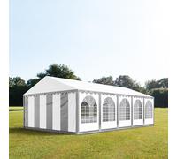 TOOLPORT PRO 5x10 m tente de réception, PVC 800, H. 2 m, gris-blanc - (5372)