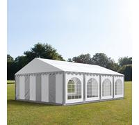 TOOLPORT PRO 5x8 m tente de réception, PVC 750, H. 2 m, gris-blanc - (7181)
