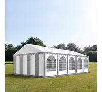 TOOLPORT PRO 6x10 m XXL tente de réception, PVC 1400, H. 2,6 m, gris-blanc - (8676BL)