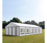 TOOLPORT PRO 6x12 m tente de réception, PVC 700, H. 2 m, gris-blanc - (6060)