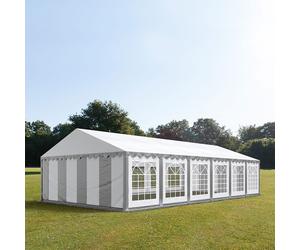 TOOLPORT PRO 6x12 m tente de réception, PVC 700, H. 2 m, gris-blanc - (6060)