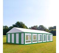 TOOLPORT PRO 6x12 m tente de réception, PVC 700, H. 2 m, vert-blanc - (6052)