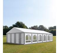 TOOLPORT PRO 6x12 m tente de réception, PVC 750, H. 2 m, gris-blanc - (7157)
