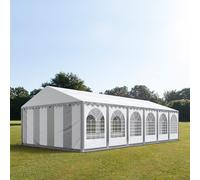 TOOLPORT PRO 6x12 m XXL tente de réception, PVC 1400, H. 2,6 m, gris-blanc - (8549BL)