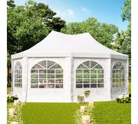 TOOLPORT PRO Tente pagode 4x5,5 m, bâche PVC, blanc - (1066)