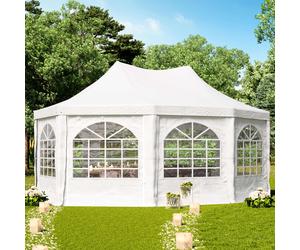 TOOLPORT PRO Tente pagode 4x5,5 m, bâche PVC, blanc - (1066)
