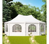 TOOLPORT PRO Tente pagode 5x6,8 m, bâche PVC, blanc - (1067)