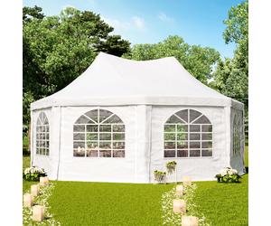 TOOLPORT PRO Tente pagode 6x6 m, bâche PVC, blanc - (1068)