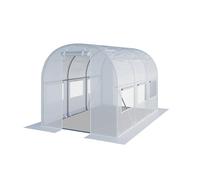 TOOLPORT Serre de Jardin Serre Tunnel Plastique Robuste 2x3m - Bâche PE 180g/m² Blanc Transparent