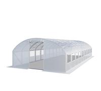 TOOLPORT Serre de Jardin Serre Tunnel Plastique Robuste 4x10m - Bâche PE 180g/m² Blanc Transparent