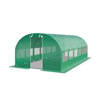 TOOLPORT Serre de Jardin Serre Tunnel Plastique Robuste 4x6m - Bâche PE 180g/m² Vert Transparent