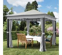 TOOLPORT Sunset 3x3 m, Tonnelle de jardin, Sunset Premium, gris perle - (300044)