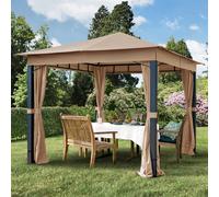 TOOLPORT Sunset 3x3 m, Tonnelle de jardin, Sunset Premium, taupe - (300045)