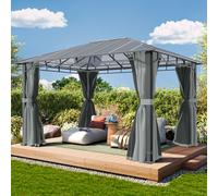 TOOLPORT Sunset 3x4 m Tonnelle de jardin, Aluminium, toit rigide, mid grey - (300675)
