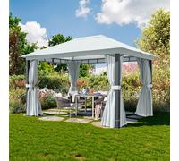 TOOLPORT Sunset 3x4 m Tonnelle de jardin, Aluminium, toit souple, gris perle - (300672)
