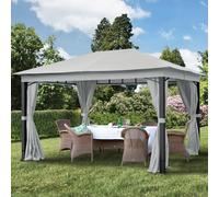 TOOLPORT Sunset 3x4 m, Tonnelle de jardin, Sunset Premium, gris perle - (300046)