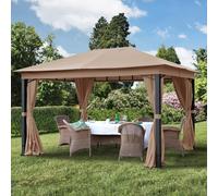 TOOLPORT Sunset 3x4 m, Tonnelle de jardin, Sunset Premium, taupe - (300047)