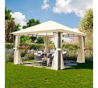 TOOLPORT Sunset 4x4 m Tonnelle de jardin, Aluminium, toit souple, champagne - (300686)