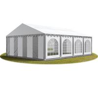 TOOLPORT Tente Barnum de Réception 5x8 m difficilement inflammable Bâches PVC 750 N gris-blanc Cadre de Sol Jardin