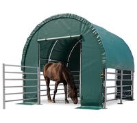 TOOLPORT Tente de pâturage 3x3 m bâche PVC 2300 Newton abri pour chevaux - type de sol : terre - vert