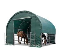 TOOLPORT Tente de pâturage 4x4 m bâche PVC 2300 Newton abri pour chevaux - type de sol : terre - vert