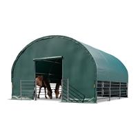 TOOLPORT Tente de pâturage 6x6 m bâche PVC 2300 Newton abri pour chevaux - type de sol : terre - vert