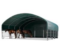 TOOLPORT 8x8 m Abri tunnel, Bâche PVC, vert foncé, type de sol : terre - (330620)