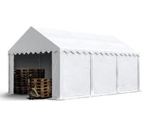 TOOLPORT Tente de Stockage 4x6 m abri bâche PVC 750 N imperméable blanc avec cadre de sol