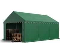 TOOLPORT Tente de stockage 4x6 m abri bâche PVC 750 N imperméable vert foncé avec cadre de sol