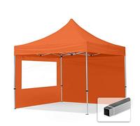TOOLPORT 3x3 m Tonnelle pliante Alu, PES 700, côtés panoramiques, orange - (59011)