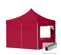 TOOLPORT 3x3 m Tonnelle pliante Alu, PES 700, côtés panoramiques, rouge - (59014)