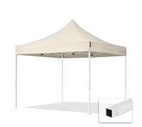 TOOLPORT Tente Pliante 3x3 m sans Bâches de Côté Economy 700N Housse Barnum Chapiteau Pliant Tonnelle Beige