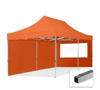TOOLPORT Tente Pliante 3x6 m - 2 côtés Aluminium Barnum Chapiteau Pliant Tonnelle Stand Paddock Réception Abri PES300 Orange