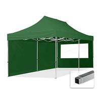 TOOLPORT Tente Pliante 3x6 m - 2 côtés Aluminium Barnum Chapiteau Pliant Tonnelle Stand Paddock Réception Abri PES300 Vert