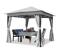 TOOLPORT Tonnelle de Jardin 3x3 m pavillon, bâche de Toit env. 180g/m² Tente de Jardin avec 4 bâches de côté Gris Tente de réception